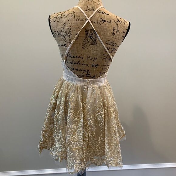 Party Dress Sequins and beaded plunging neckline - Picture 6 of 11